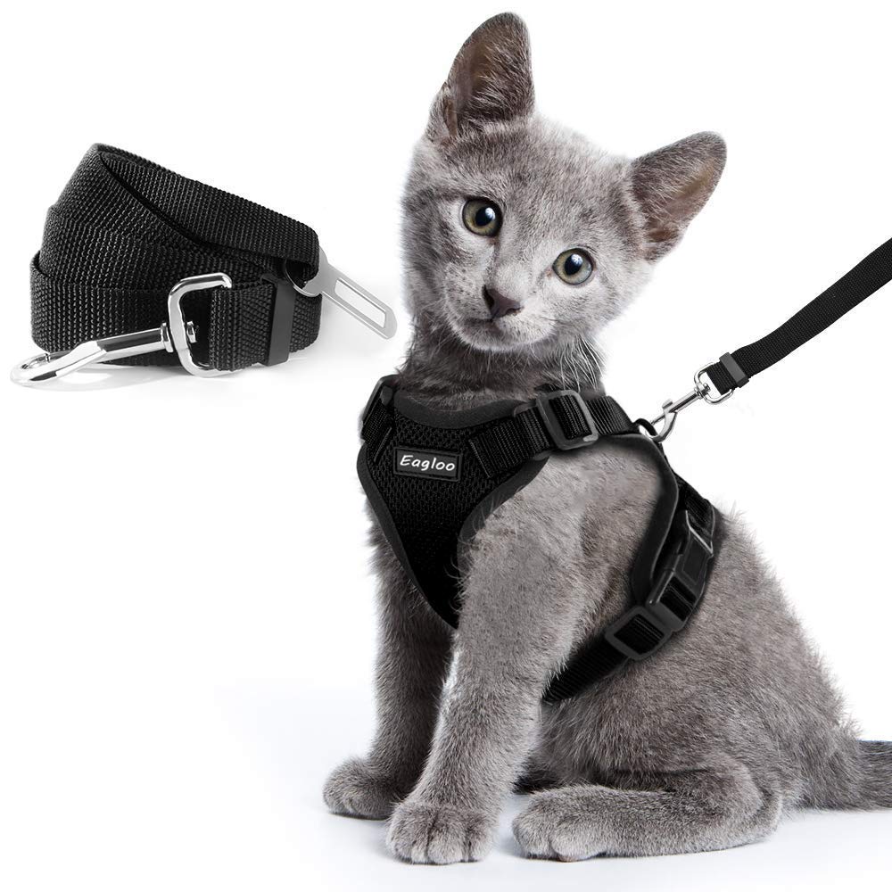 Escape Proof Cat Vest Harness And Car Seat Belt Adapter Adjustablppy