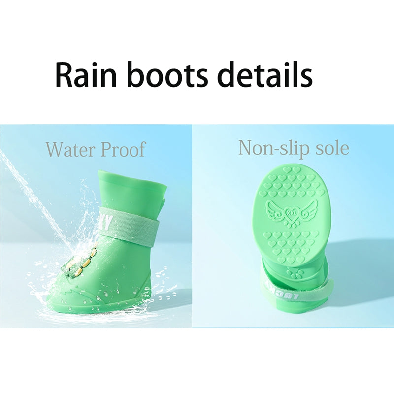 Waterproof Anti-Slip Rubber Rainshoe For Pets,Outdoor Shoe,Ankle Boots,Pet Accessories