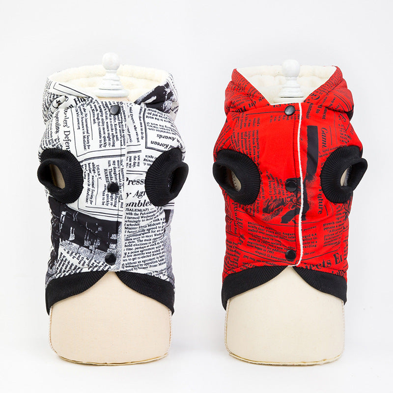 Newspaper cotton pet clothes