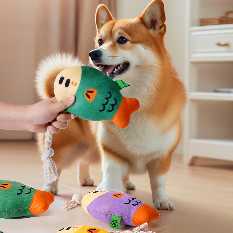 Plush Chew Toys For Inside Dog Plush Squeaky Toys Puffhead Fish Chew Toys