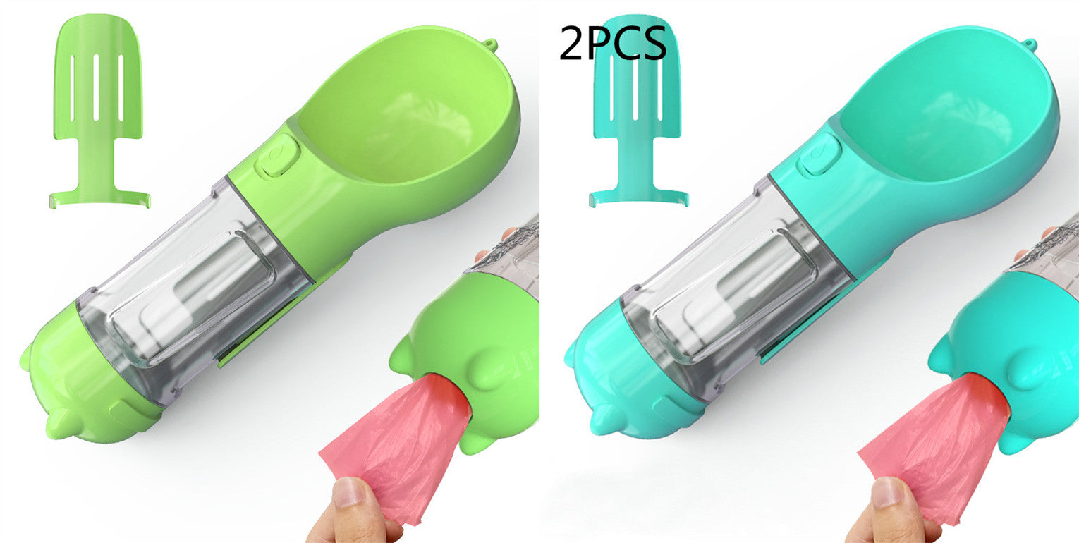 Pet Water Bottle Feeder Bowl Garbage Bag Storage Portable
