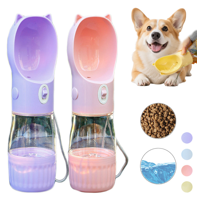 2 In 1 Portable Dog Water Bottle For Small Big Dogs Cats