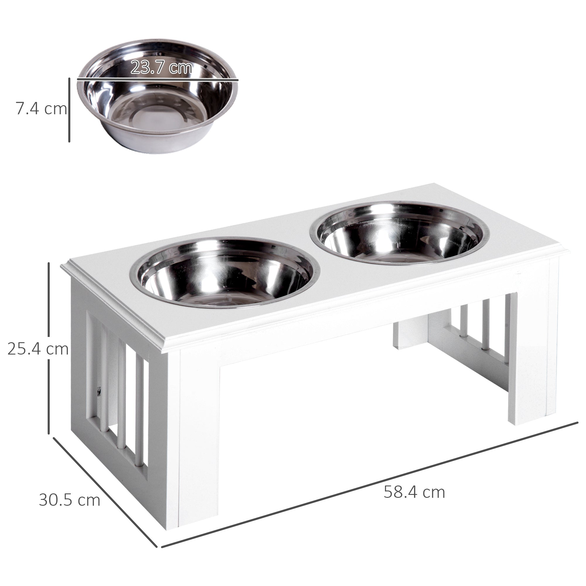 PawHut Raised Dog Feeding Bowls With Stand,