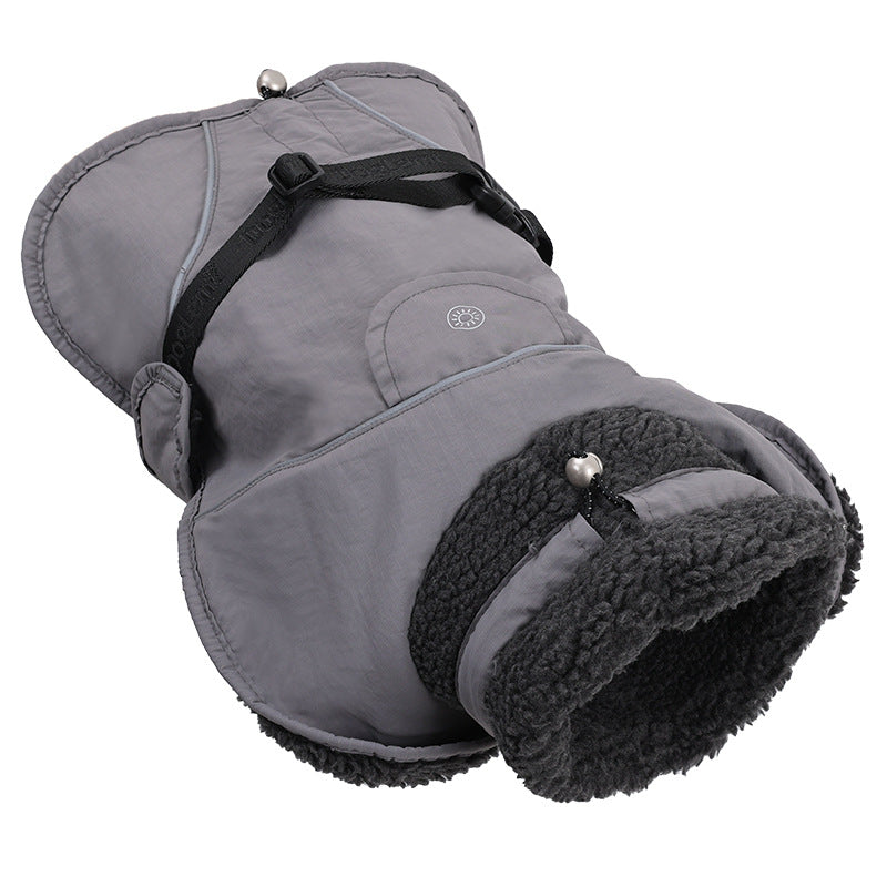 Dog Cotton-padded Clothes Go Out In Autumn And Winter Warm-