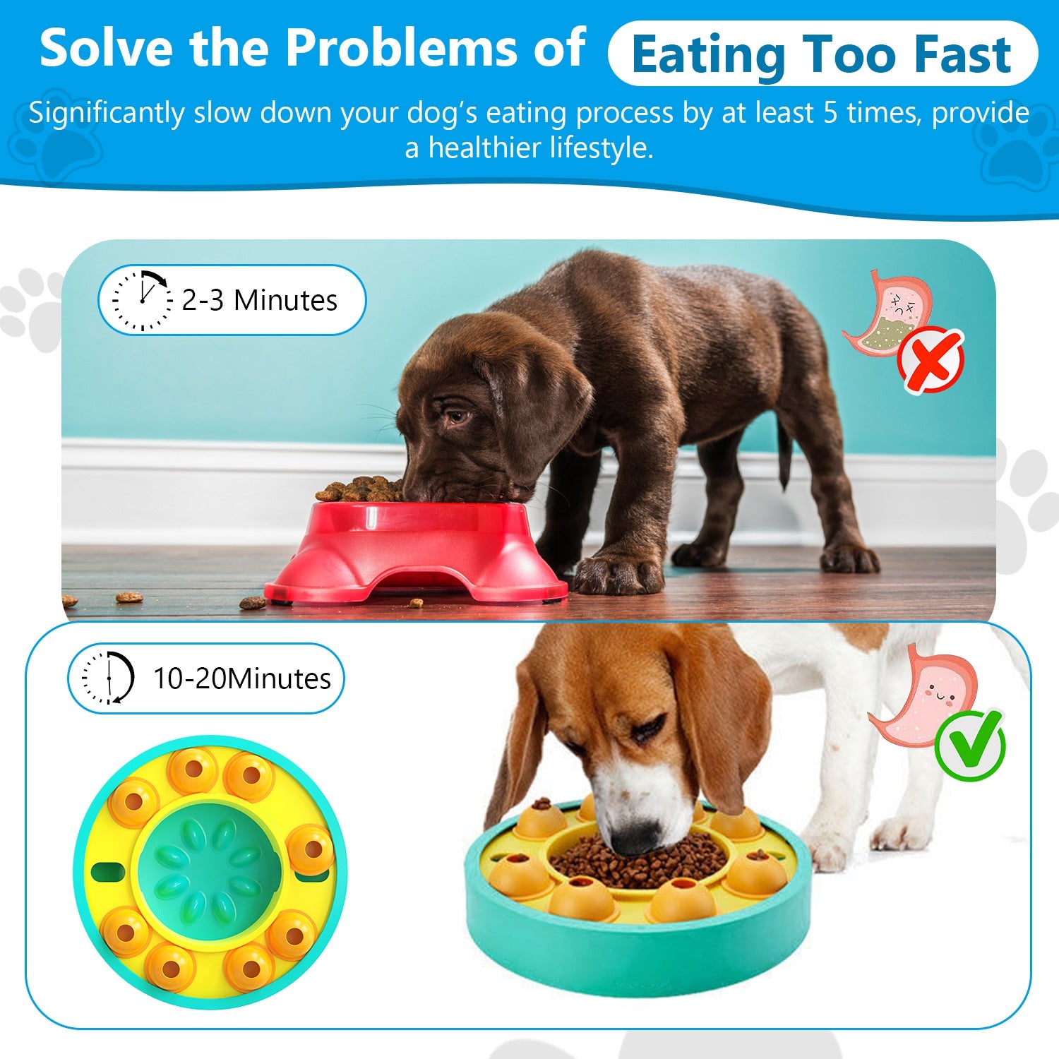 1Pc Dog Puzzle Food Feeder Slow Feeding Bowl