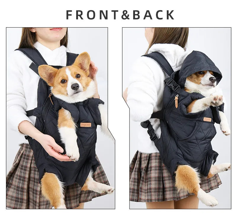 Winter Pet Carrier Backpack | Thicken Warm Windproof Hands-Free Bag for Small Dogs & Cats