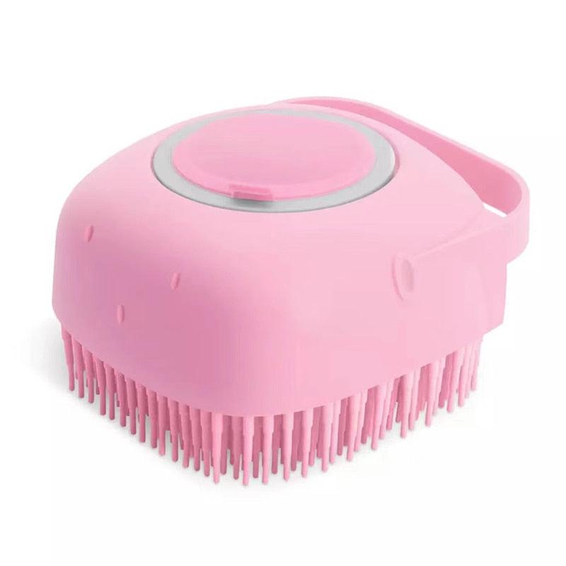 Pet Dog Cat Bath Brush 2-in-1 Pet Massage Comb Soft Silicone Pet Shower Hair Grooming Comb Dog Cleaning Tool Pet Supplies Pet Brush Bath Massage Brush Shampoo Dispenser for Pet