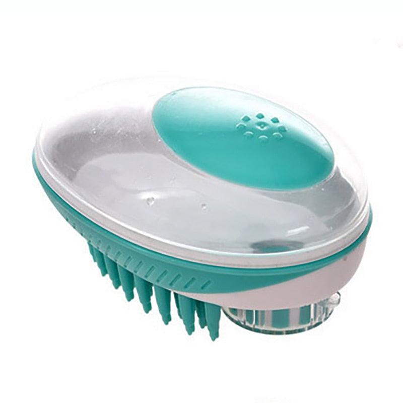 Pet Dog Cat Bath Brush 2-in-1 Pet Massage Comb Soft Silicone Pet Shower Hair Grooming Comb Dog Cleaning Tool Pet Supplies Pet Brush Bath Massage Brush Shampoo Dispenser for Pet