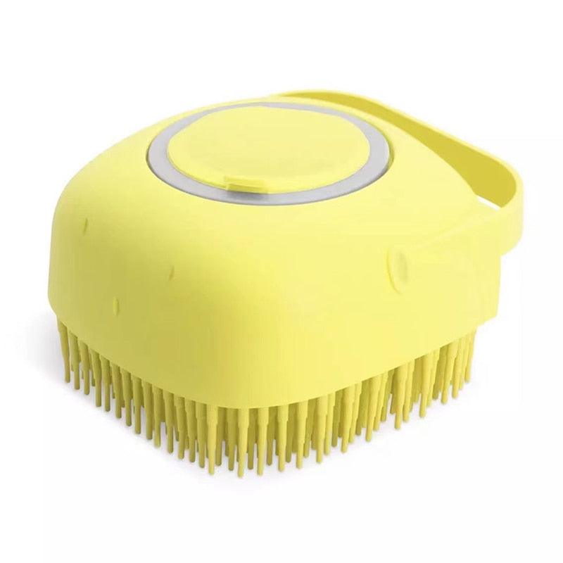 Pet Dog Cat Bath Brush 2-in-1 Pet Massage Comb Soft Silicone Pet Shower Hair Grooming Comb Dog Cleaning Tool Pet Supplies Pet Brush Bath Massage Brush Shampoo Dispenser for Pet