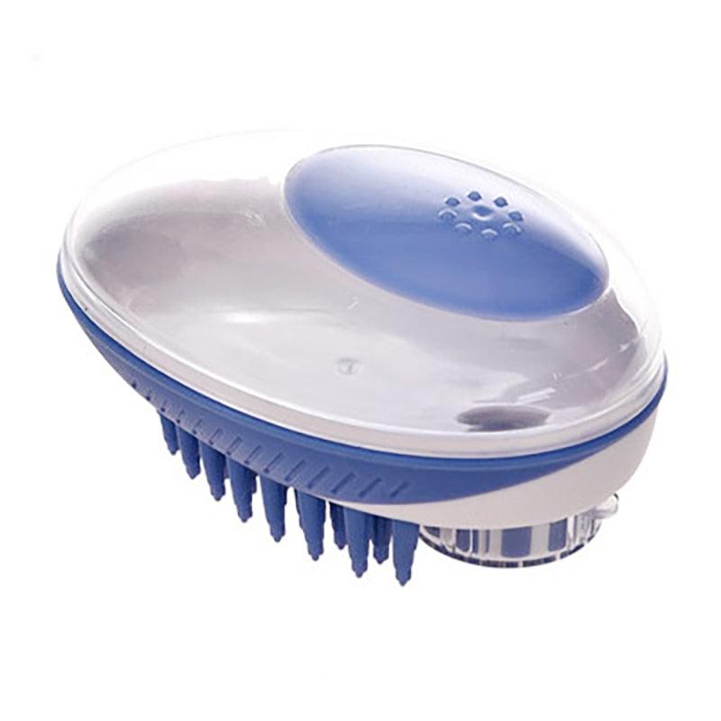 Pet Dog Cat Bath Brush 2-in-1 Pet Massage Comb Soft Silicone Pet Shower Hair Grooming Comb Dog Cleaning Tool Pet Supplies Pet Brush Bath Massage Brush Shampoo Dispenser for Pet