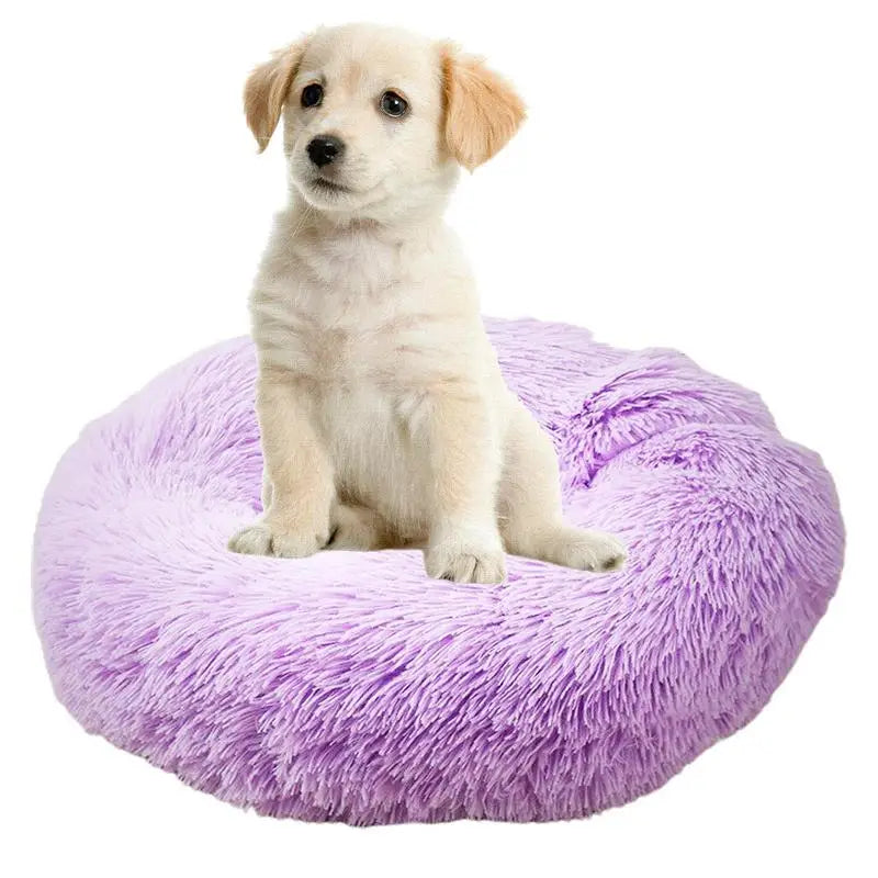 USB Heated Donut Pet Bed – Soft Plush Round Bed for Small & Medium Dogs and Cats