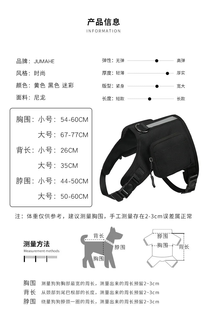 Dog Saddle Bag Backpack | Waterproof Tactical Pack for Hiking & Camping