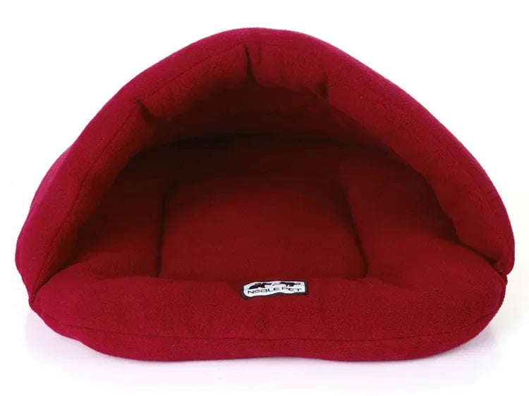 Slipper-Shaped Pet Bed Cave – Warm Cotton Sleeping Nest for Small Dogs & Cats