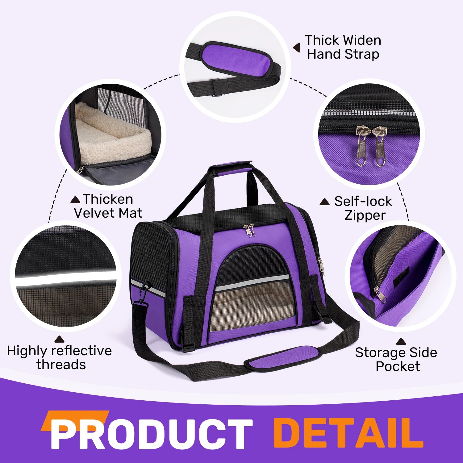 Soft-Sided Pet Carrier Bag | Airline Approved | Up to 15 lbs