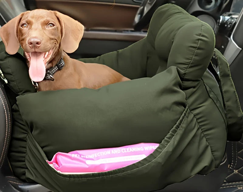 Dog Car Seat with Safety Belt – Non-Slip Washable Travel Carrier for Small Dogs