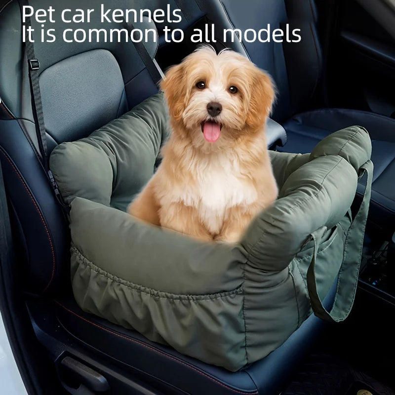 Dog Car Seat with Safety Belt – Non-Slip Washable Travel Carrier for Small Dogs