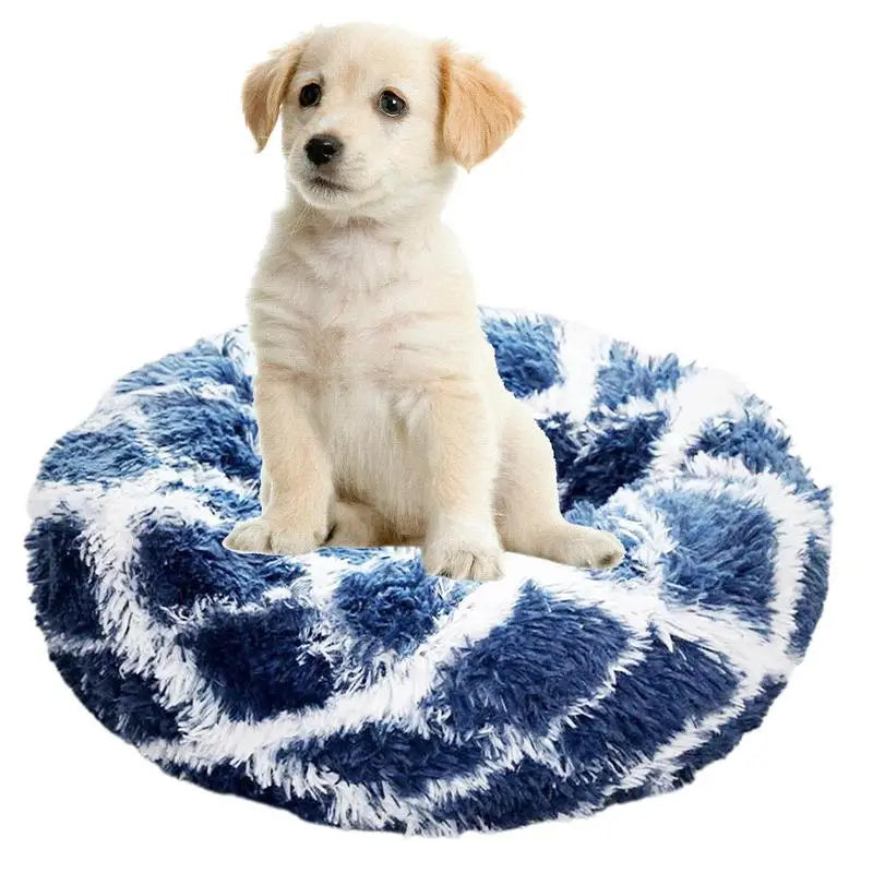 USB Heated Donut Pet Bed – Soft Plush Round Bed for Small & Medium Dogs and Cats