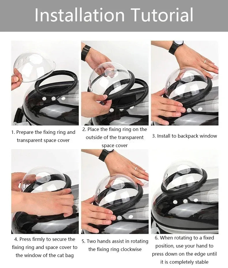 Space Capsule Pet Backpack | Transparent Breathable Carrier for Cats & Small Dogs