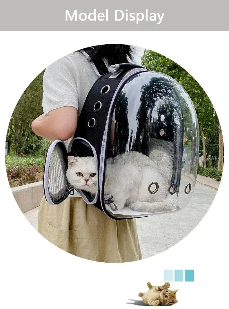Space Capsule Pet Backpack | Transparent Breathable Carrier for Cats & Small Dogs