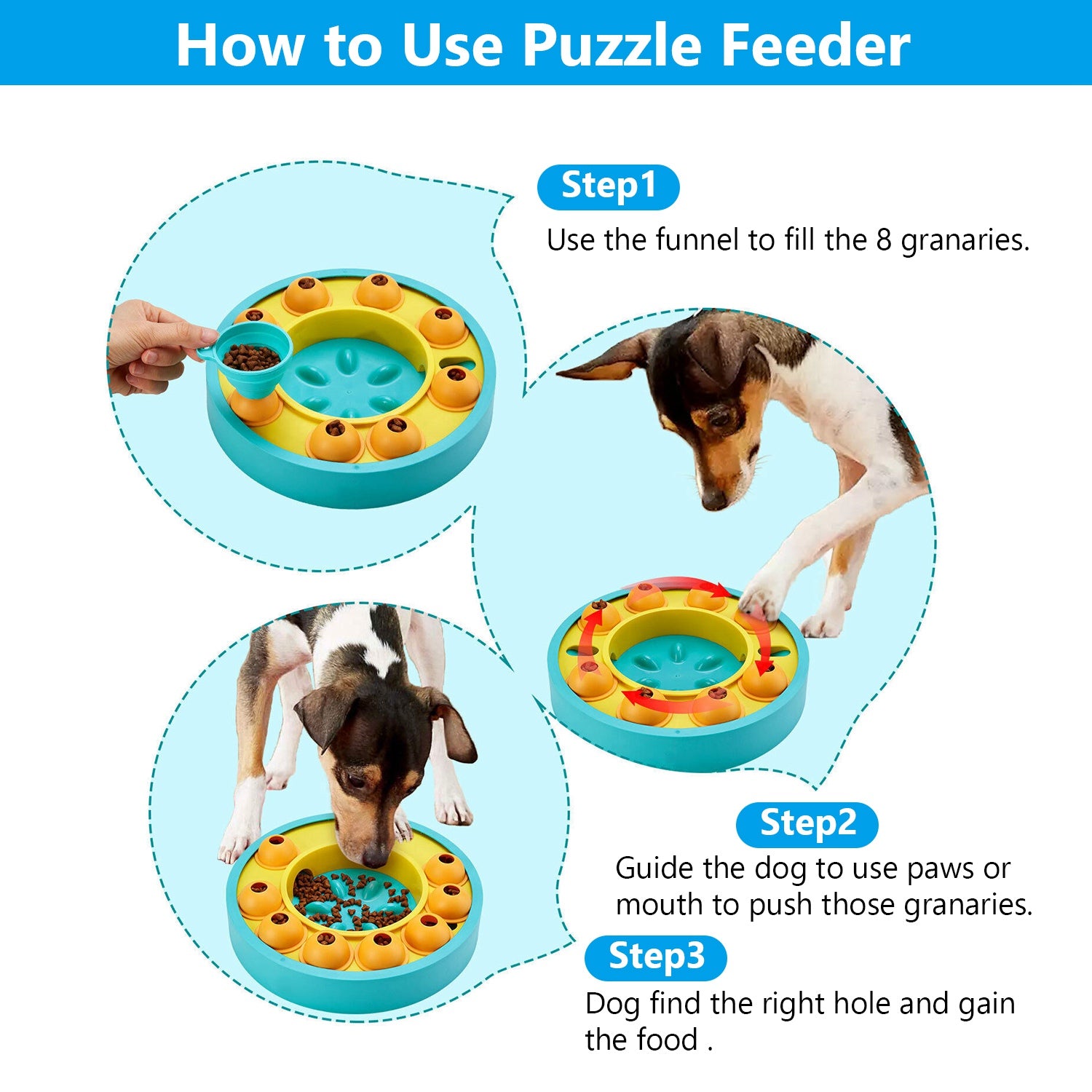 1Pc Dog Puzzle Food Feeder Slow Feeding Bowl
