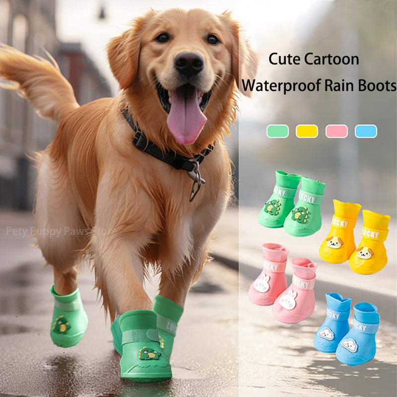 Waterproof Anti-Slip Rubber Rainshoe For Pets,Outdoor Shoe,Ankle Boots,Pet Accessories