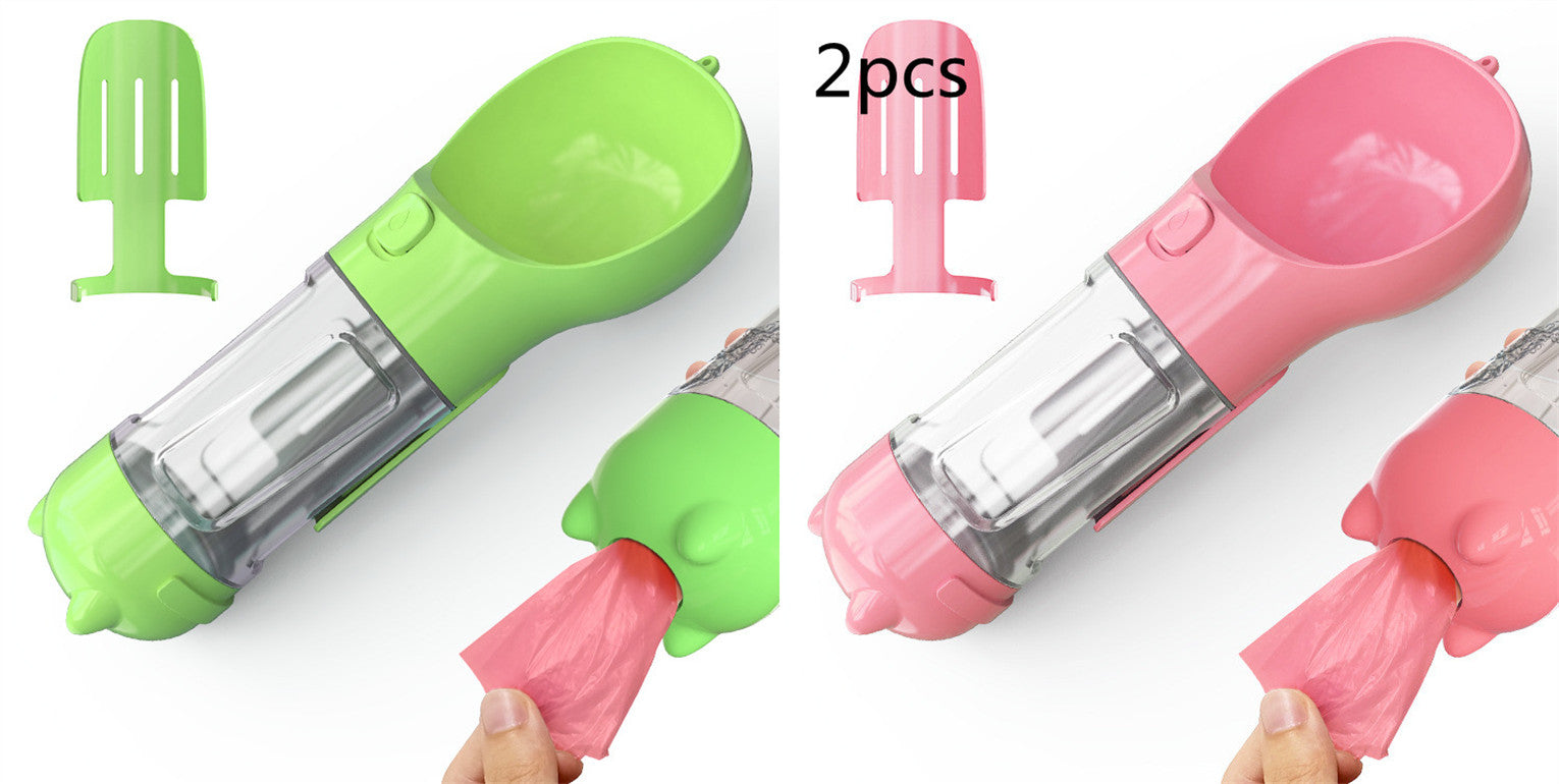 Pet Water Bottle Feeder Bowl Garbage Bag Storage Portable