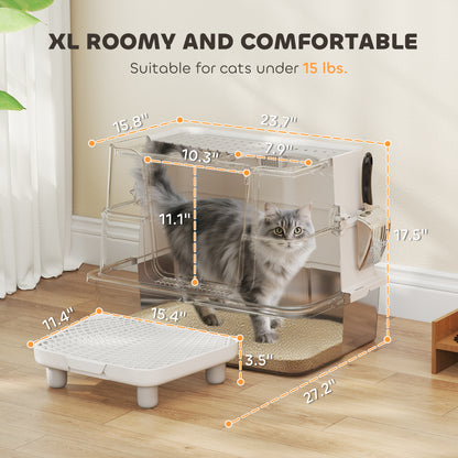 Cat Litter Box ,Top And Side Entry Enclosed Litter Box With Flip Top
