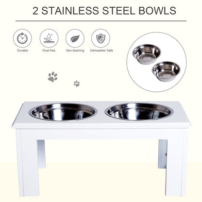 PawHut Raised Dog Feeding Bowls With Stand,