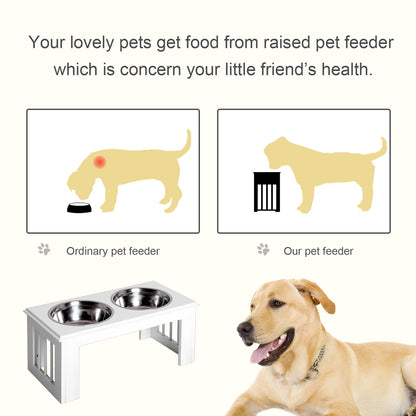 PawHut Raised Dog Feeding Bowls With Stand,