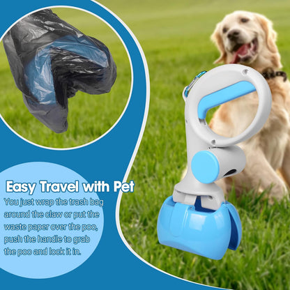 Pet Pooper Scooper For Dogs And Cats With Trash Bags Holder Non-Breakable High Strength Material Poop Scooper