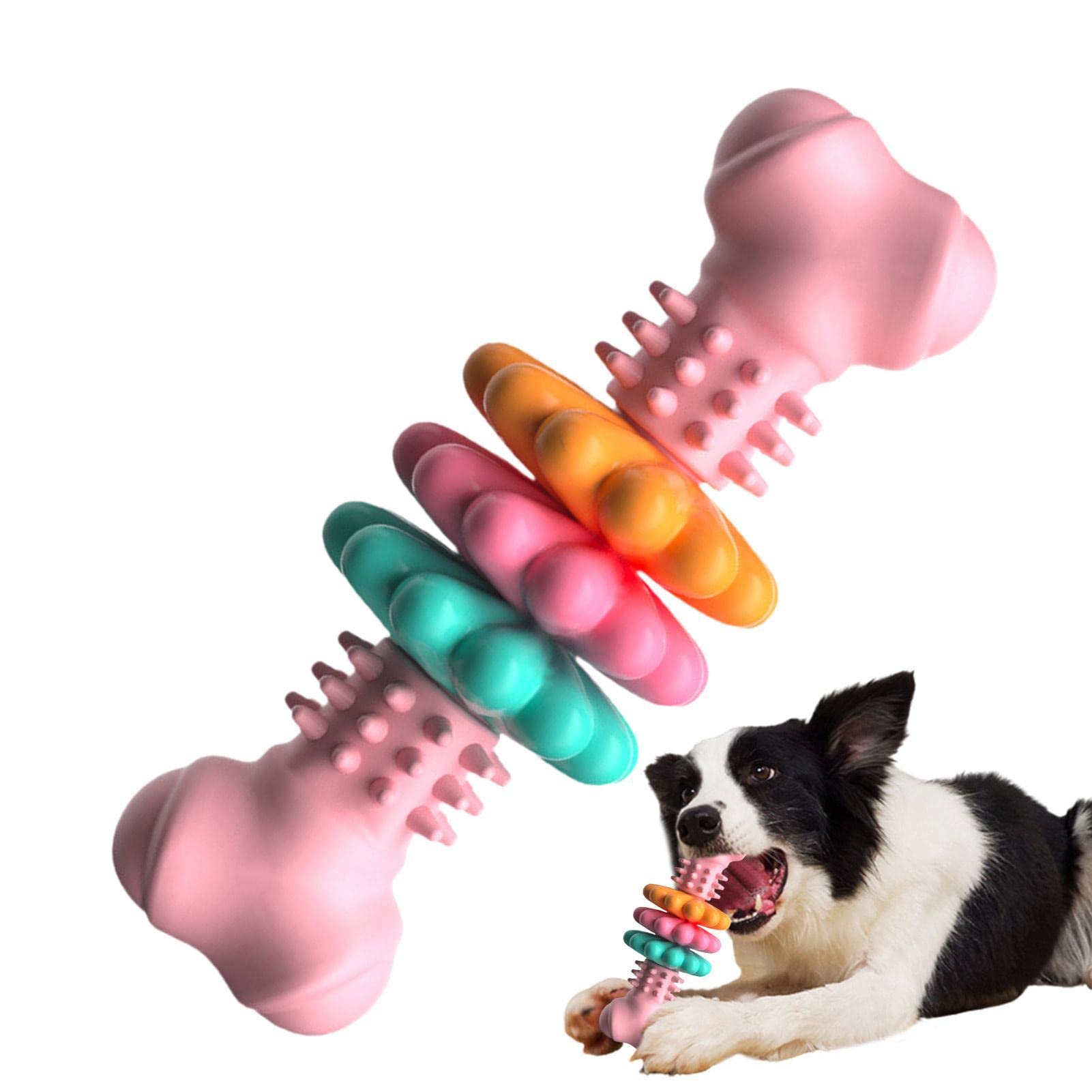 Dog Chew Toy Dog Bone Type  Dogs Teeth Cleaning Toys Indestructible TPR Bone Chewing Bite Resistant
