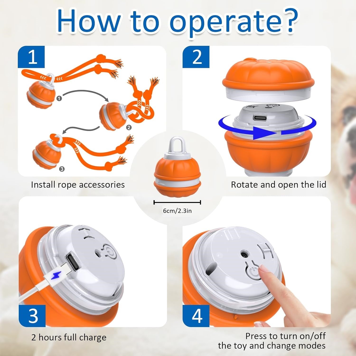 Motion-Activated Automatic Rolling Dog Ball – Interactive Rechargeable Toy for Puppies &amp; Small Dogs