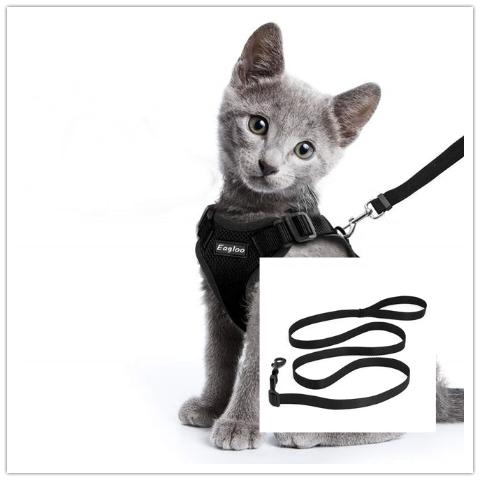 Escape Proof Cat Vest Harness And Car Seat Belt Adapter Adjustablppy