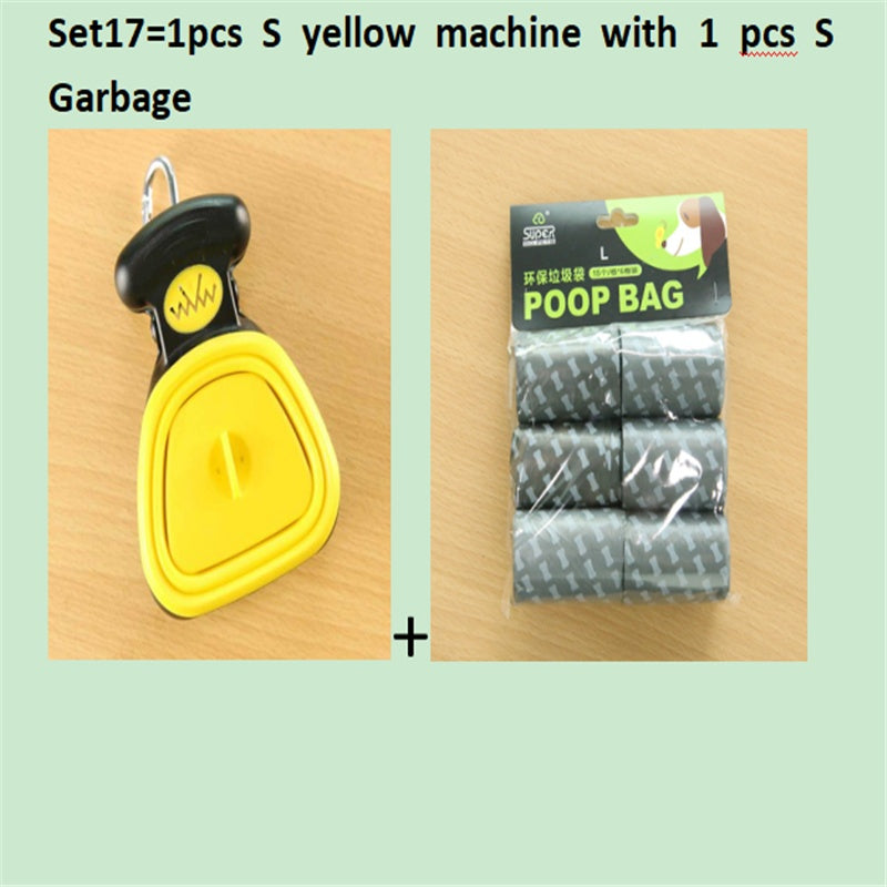 Dog Pet Travel Foldable Pooper Scooper With 1 Roll Decomposable bags Poop Scoop Clean Pick Up