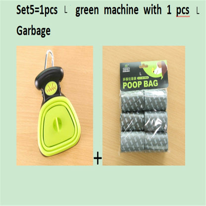 Dog Pet Travel Foldable Pooper Scooper With 1 Roll Decomposable bags Poop Scoop Clean Pick Up