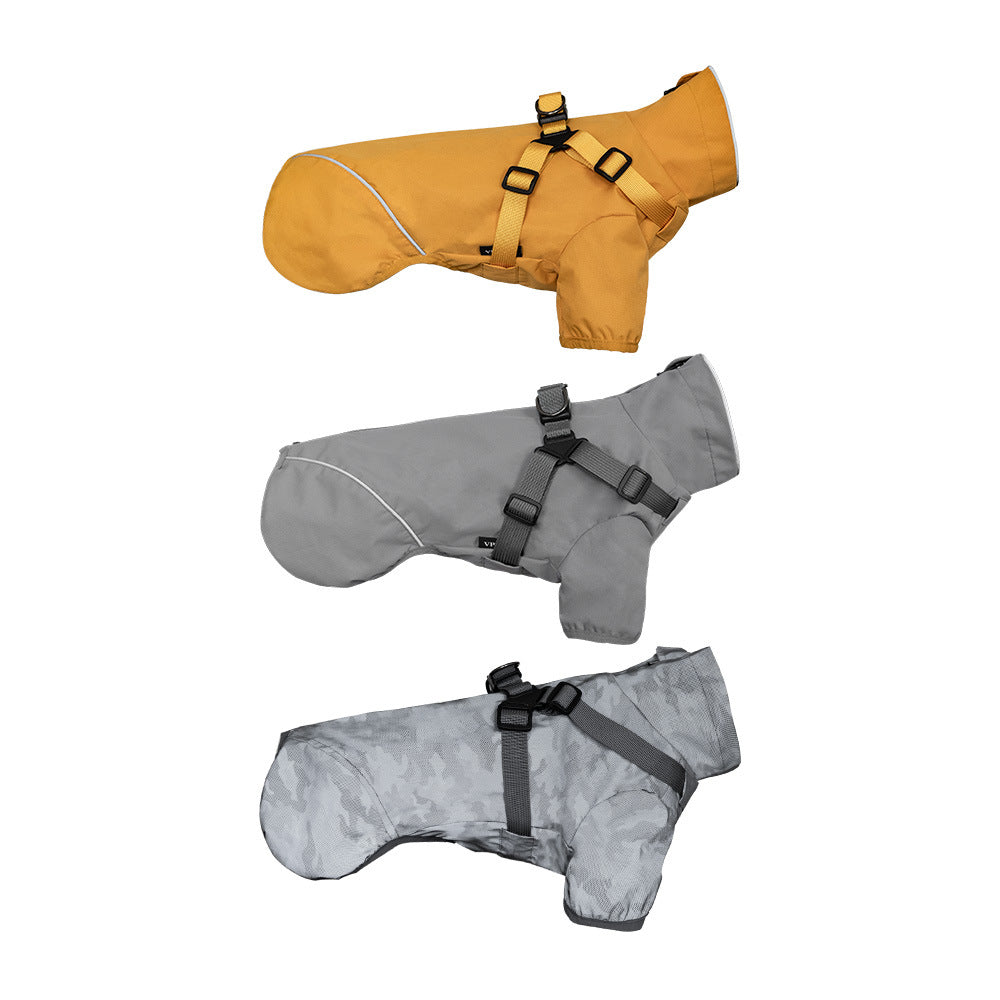 Chest And Back Raincoat Two Legs Waterproof Teddy Medium And Small Dog Raincoat Traction
