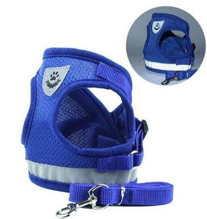 Reflective Mesh Dog Harness &amp; Leash Set