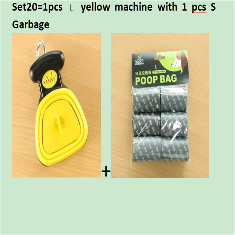 Dog Pet Travel Foldable Pooper Scooper With 1 Roll Decomposable bags Poop Scoop Clean Pick Up