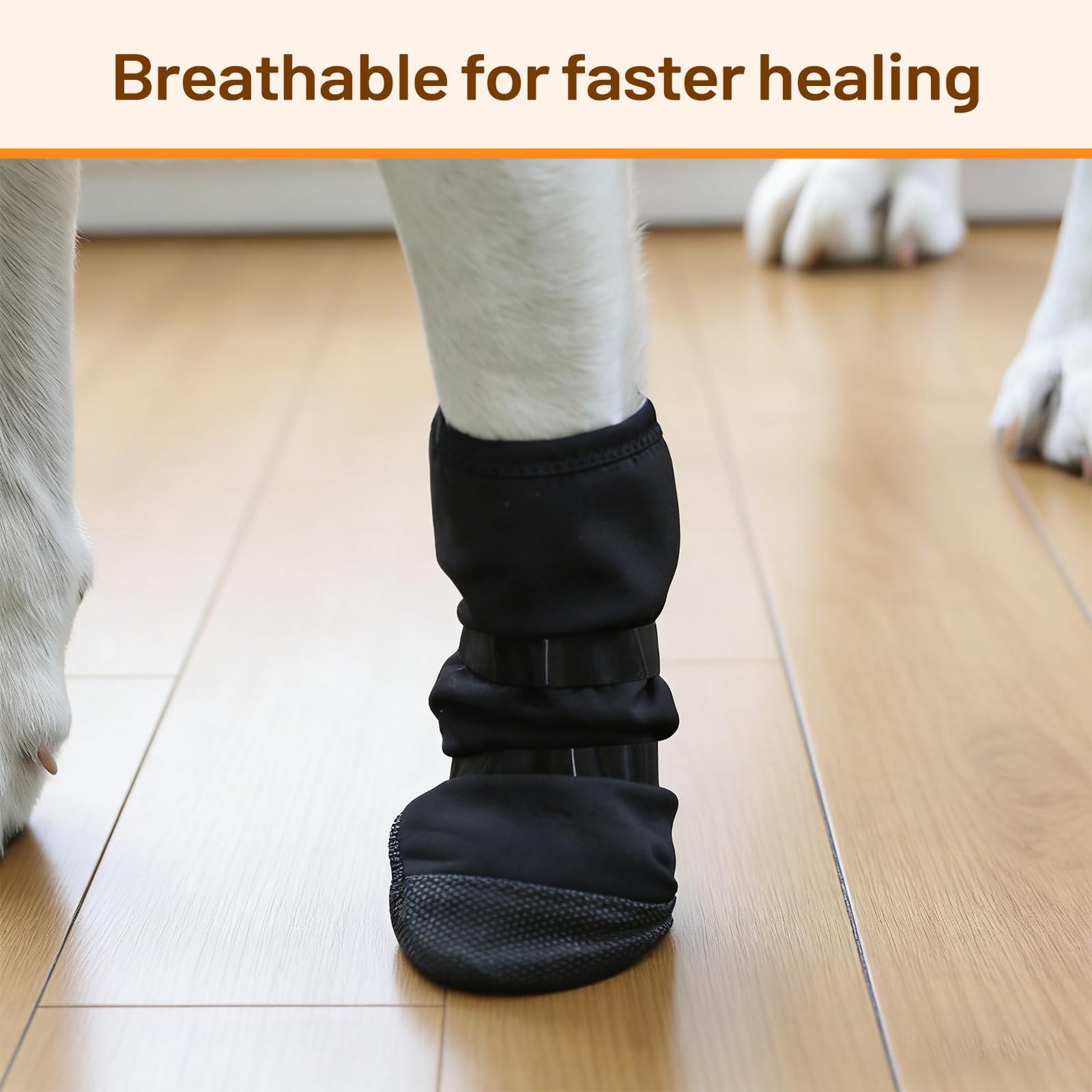 Dog Recovery Boot For Injured Paws - Breathable Dog Shoes With Non-Slip Sole &amp; Self-Adhesive Strap, Dog Bootie To Protect Wounds From Licking, Dirt, And Infection -