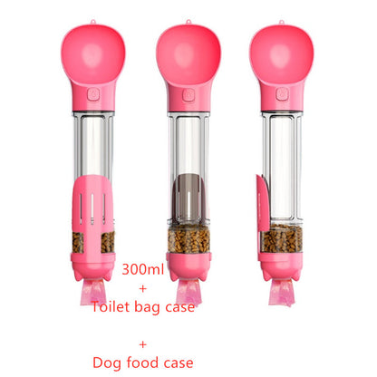 Pet Water Bottle Feeder Bowl Garbage Bag Storage Portable