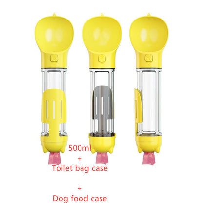 Pet Water Bottle Feeder Bowl Garbage Bag Storage Portable