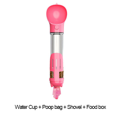 3-in-1 Portable Dog Water Bottle with Food Feeder &amp; Poop Bag Dispenser
