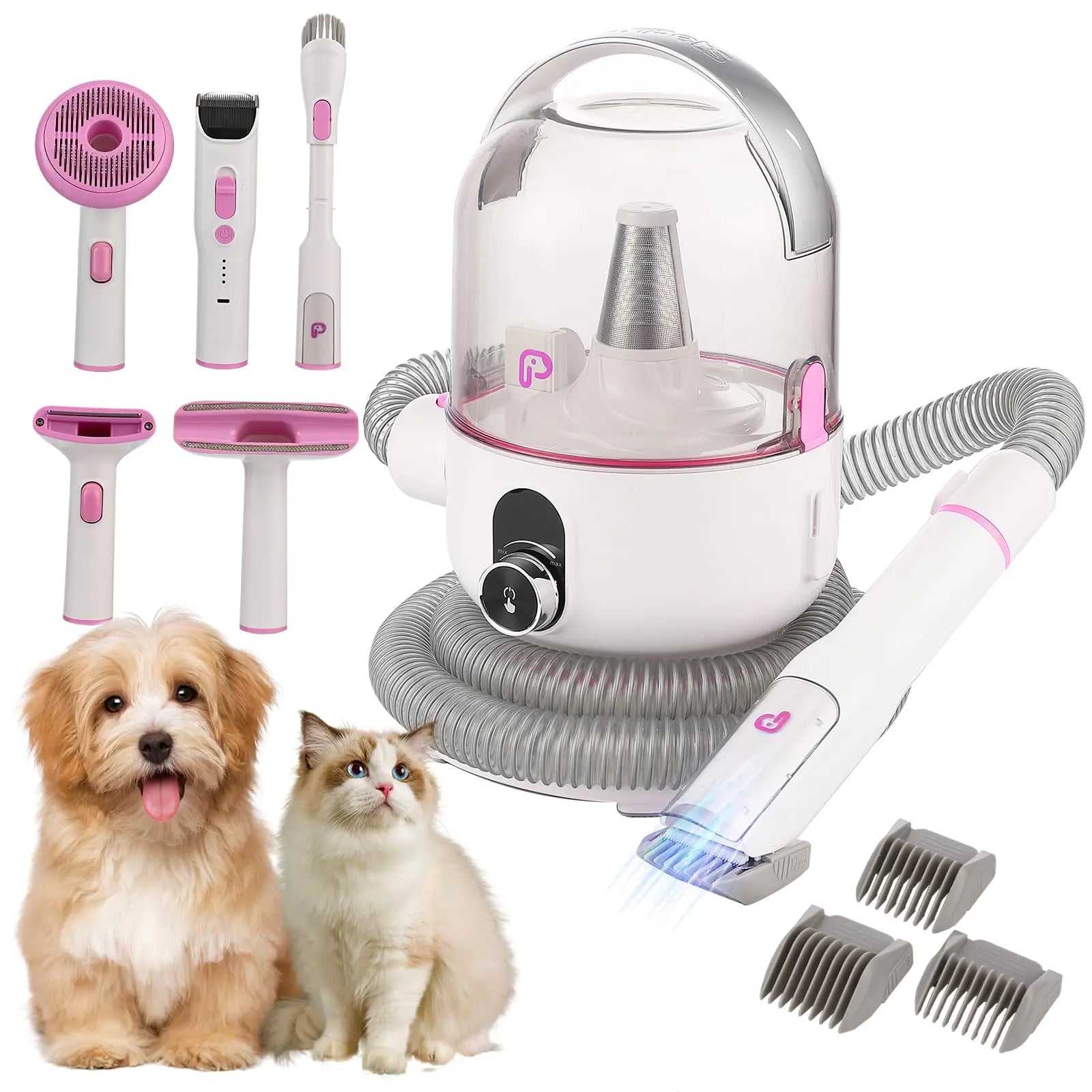 GARVEE Dog Grooming Kit Pet Grooming Hair Vacuum, 5 In-1 Pet Grooming Kit with 2L Large Capacity Dust Cup, Low Noise Dog Hair Remover for Shedding Grooming Dogs Cats and Other Animals