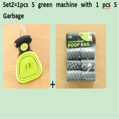 Dog Pet Travel Foldable Pooper Scooper With 1 Roll Decomposable bags Poop Scoop Clean Pick Up