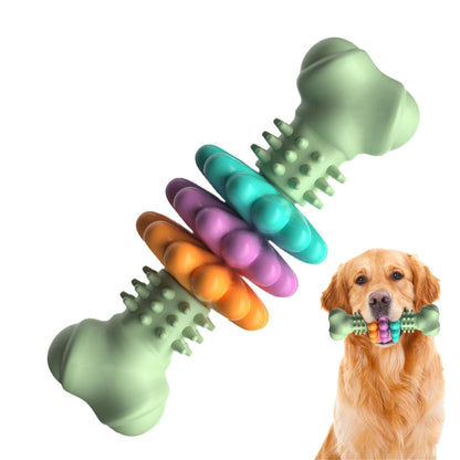 Dog Chew Toy Dog Bone Type  Dogs Teeth Cleaning Toys Indestructible TPR Bone Chewing Bite Resistant