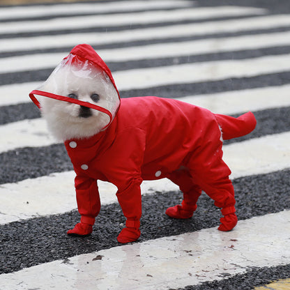Pet Cat Dog Four-legged All-inclusive One-piece Waterproof Raincoat