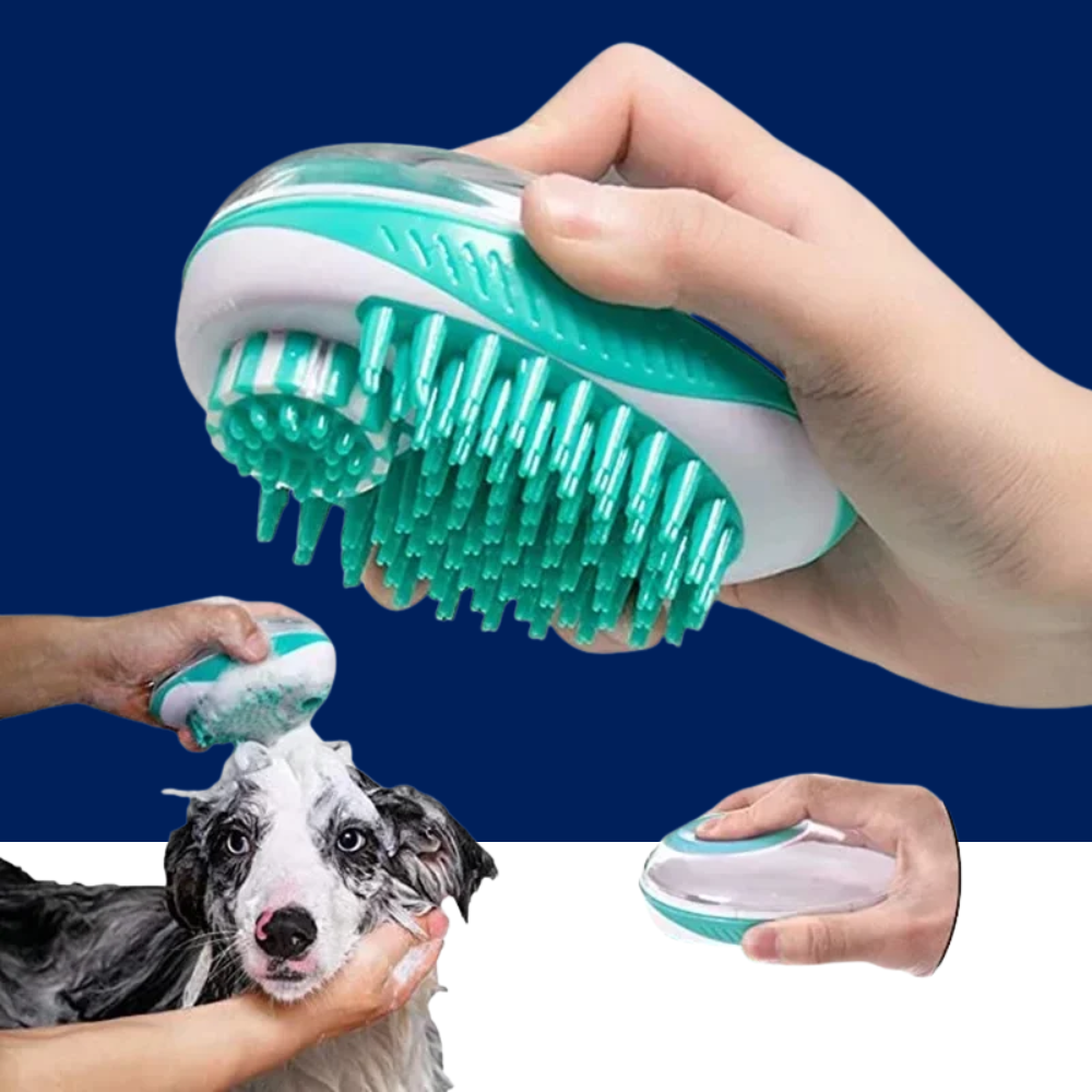 2-in-1 Silicone Pet Bath Brush & Grooming Massage Comb