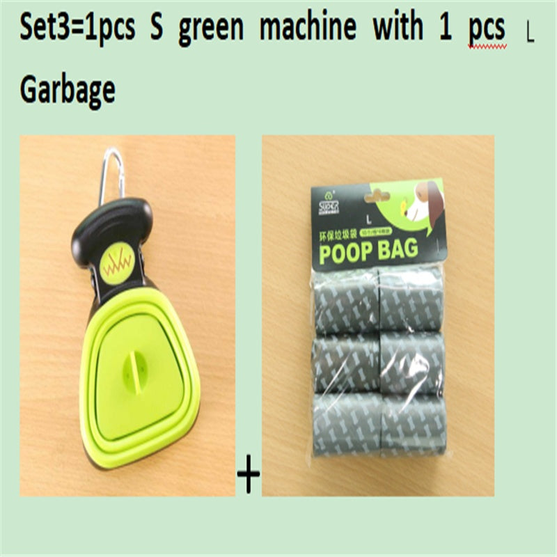 Dog Pet Travel Foldable Pooper Scooper With 1 Roll Decomposable bags Poop Scoop Clean Pick Up