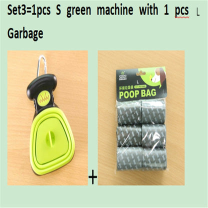 Dog Pet Travel Foldable Pooper Scooper With 1 Roll Decomposable bags Poop Scoop Clean Pick Up