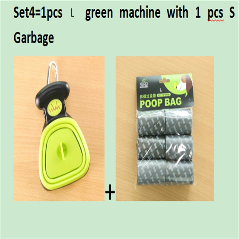 Dog Pet Travel Foldable Pooper Scooper With 1 Roll Decomposable bags Poop Scoop Clean Pick Up